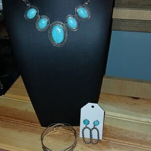 Turquoise and Silver Jewelry Set